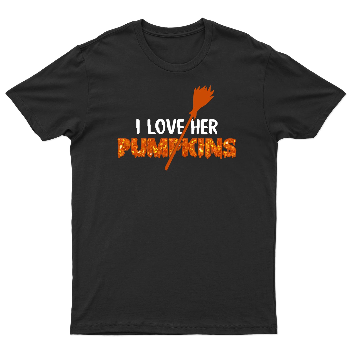 I Love Her Pumpkins | I Love His Broomstick | Unisex Couples Halloween T-shirts